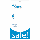 Sale Price Tag w/Blue Border 3.125 x 6.25