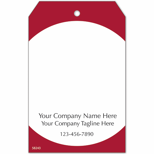 Blank Price Tag w/Red Borders 2 x 3.125