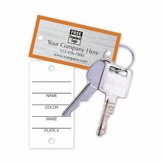 Key Tag w/Orange Borders 1.25 x 2.5 - Office and Business Supplies Online - Ipayo.com