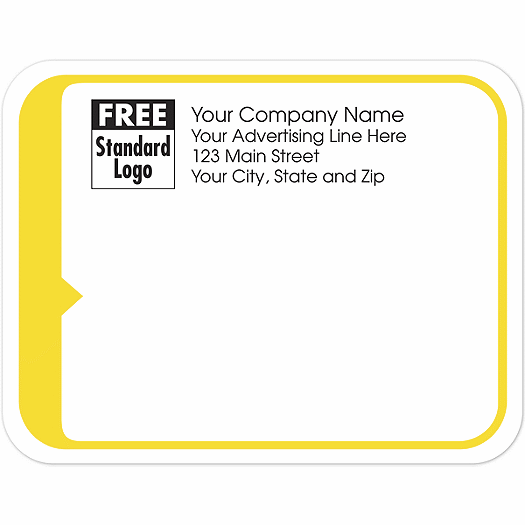 Rectangular Mailing Label w/Yellow Trim 5x3 7/8 - Office and Business Supplies Online - Ipayo.com
