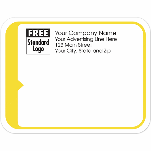 Rectangular Mailing Label w/Yellow Trim 5x3 7/8