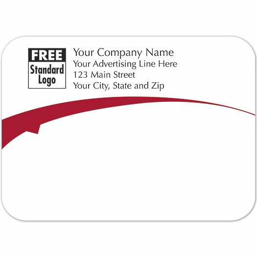 Rectangular Mailing Label w/Red Arc 3.87x2.81