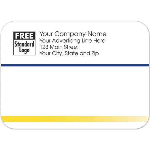 Rectangular Mailing Label w/Navy & Yellow Stripes 3.87x2.81 - Office and Business Supplies Online - Ipayo.com