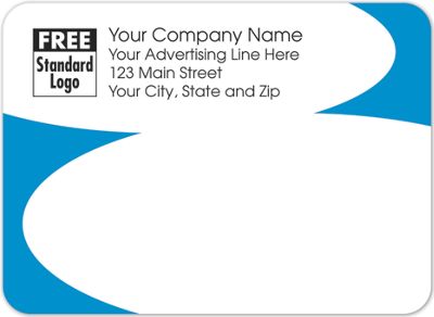 3 7/8  x 2 13/16 Rectangular Mailing Label w/Blue Corners 3.87×2.81