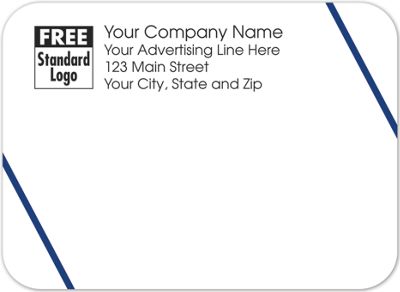 Rectangular Mailing Label Double Blue Angled Lines 3.87x2.81