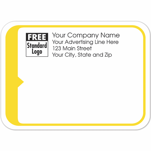 Rectangular Mailing Label w/Yellow Trim 3.87x2.81