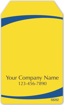 Adhesive Tag Shaped Label in Yellow & Navy 1.5x2.5 - Office and Business Supplies Online - Ipayo.com