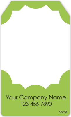 Adhesive Tag Shaped Label in Green & White 1.5x2.5 - Office and Business Supplies Online - Ipayo.com