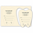 3 5/8 x 5 1/2 Die-Cut Tooth Shaped Dental Appointment Card, Imprinted