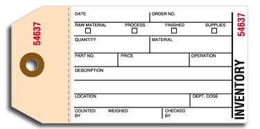 Horizontal Small Inventory Tag - Office and Business Supplies Online - Ipayo.com