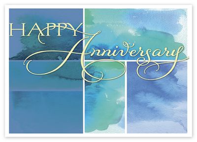 7 7/8 x 5 5/8 Watercolor Wish Anniversary Cards