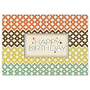 An Arts and Crafts style lattice provides the perfect background for a birthday wish on the It's Your Day card. Unique touches include rich, full-color imagery on high-quality white gloss paper, folded size 7 7/8  X 5 5/8 .