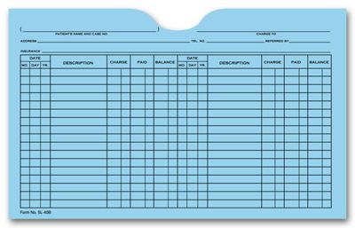 5 1/8 x 8 1/8 Printed Card File Pocket, Double Column, Blue