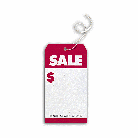 Sale Tags, Stock, Large, White & Red