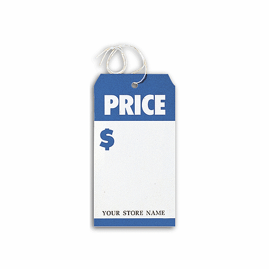 Price Tags, Large, Blue/White