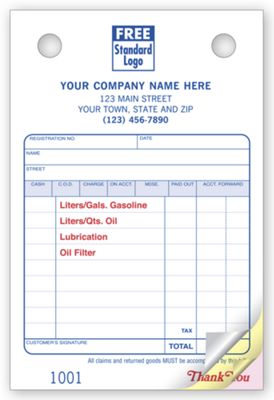 Service Station Register Forms - Small Classic - Office and Business Supplies Online - Ipayo.com