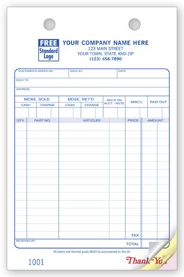 5 1/2 x 8 1/2 Auto Register Forms – Large Classic