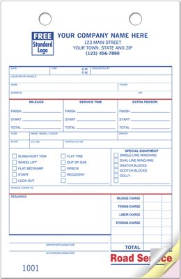 Register Forms, Road Service, Large Format