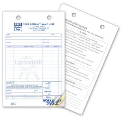 Locksmith Register Forms - Large Classic