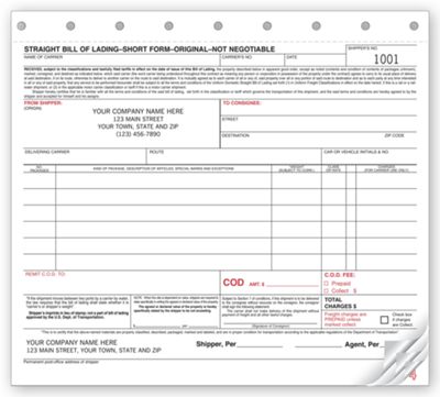 Bills of Lading - Small Carbonless