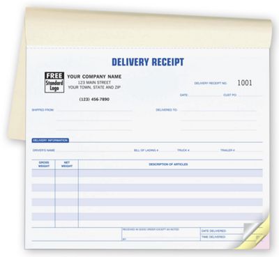 8 1/2 x 7 Delivery Receipts – Booked