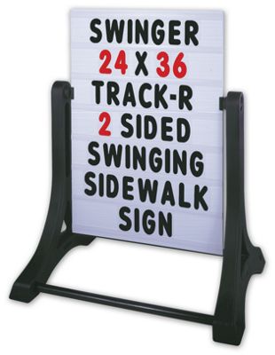 White Standard Swinger Sidewalk Message Sign