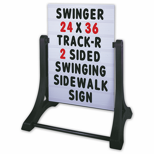 White Standard Swinger Sidewalk Message Sign