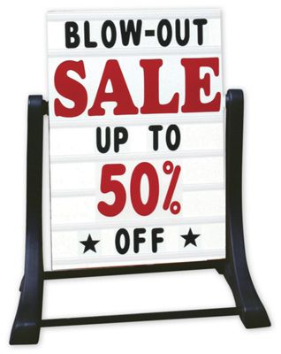 Deluxe White Swinger Sidewalk Message Board Sign