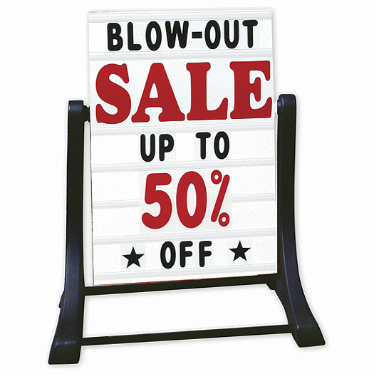 Deluxe White Swinger Sidewalk Message Board Sign - Office and Business Supplies Online - Ipayo.com