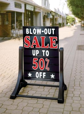 Deluxe Swinger Sidewalk Message Board Sign Black - Office and Business Supplies Online - Ipayo.com