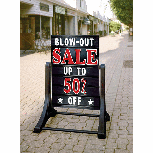 Deluxe Swinger Sidewalk Message Board Sign Black - Office and Business Supplies Online - Ipayo.com