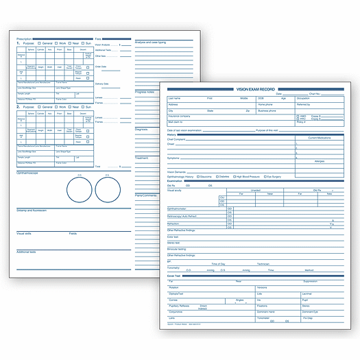 Optometry Vision Exam Records, Two-Sided, White Ledger - Office and Business Supplies Online - Ipayo.com