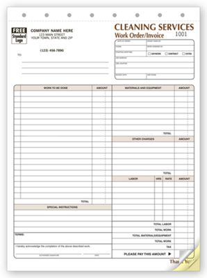 8 1/2 x 11 Cleaning Company Contract – Work Orders