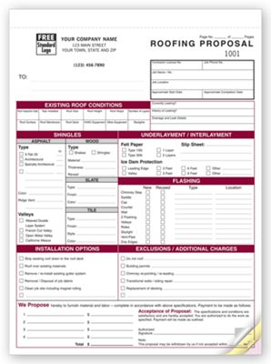 8 1/2  X 11 Roofing Proposal