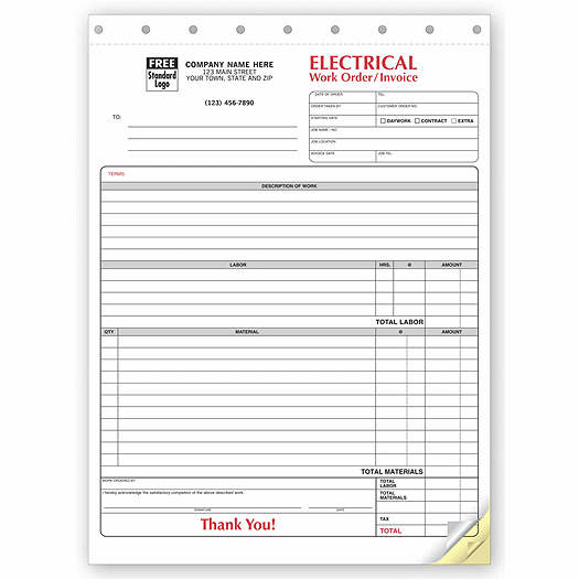 Electrical Forms - Work Orders - Office and Business Supplies Online - Ipayo.com