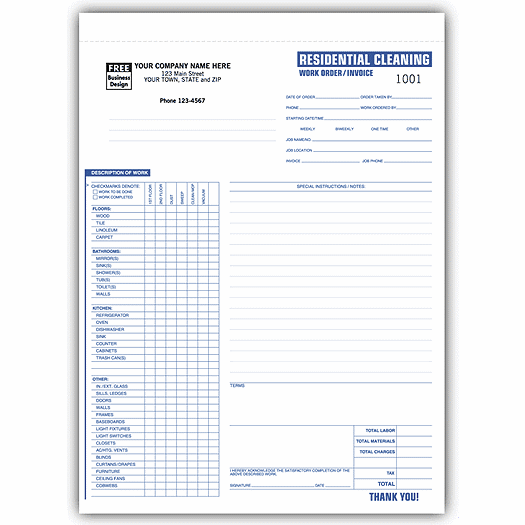 Cleaning Work Orders - Residential