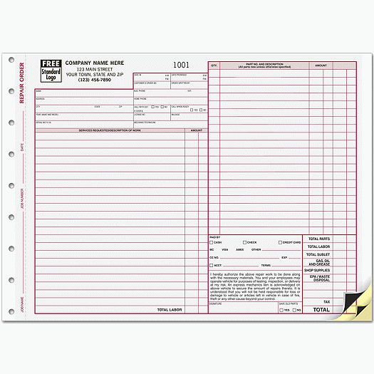 Repair Orders - Expanded with Carbons - Office and Business Supplies Online - Ipayo.com