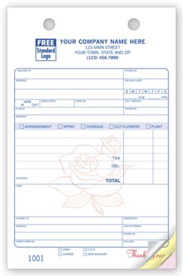 5 1/2 x 8 1/2 Florist Register Forms – Large Classic