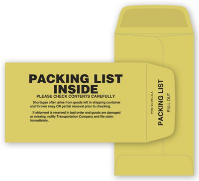 3 3/8 x 6 Packing List Envelope