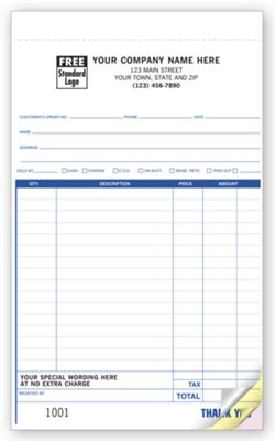 5 2/3 x 8 1/2 Sales Slips – Large High-Impact