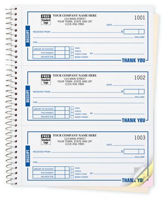 6 3/4 X 8 1/2 Receipts – High-Impact Booked Desk-Size