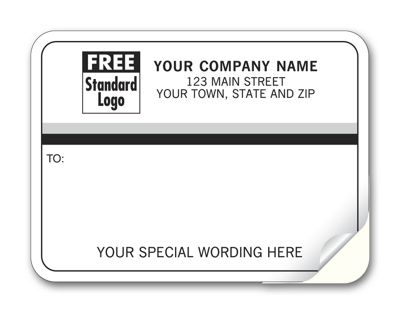 3 7/8 x 2 7/8 Mailing Labels, Padded, White with Black & Gray Stripes