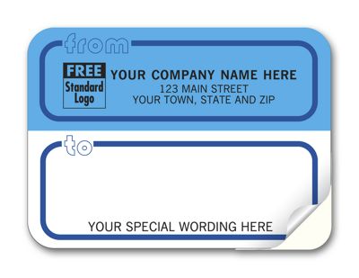 3 7/8 x 2 7/8 Mailing Labels, Padded, White & Blue