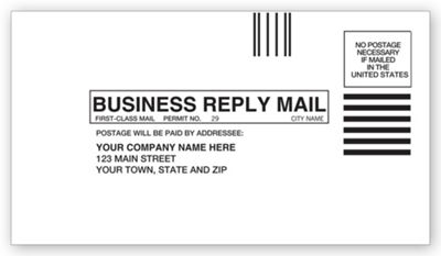 6 1/4 x 3 1/2 Small Business Reply Envelope