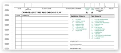 7 x 5 Chargeable Time/Expense Slip