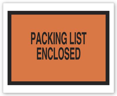 Packing List Envelope with Pressure Sensitive Backing