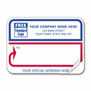 3 7/8 x 2 7/8 Mailing Labels, Padded, White with Blue & Red Borders