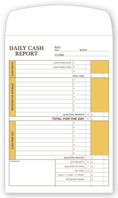 6 1/2 x 9 1/2 Daily Cash Report Envelope