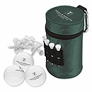 This single can cooler makes a unique and useful giveaway at golf outings and tournaments. Contains a mini-treasure trove of three golf balls and 15 tees.