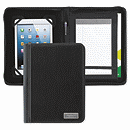 Perfectly sized for working on the go, our executive portfolio keeps a tablet and notepad side by side. Highly functional, double duty portfolio has integrated holder for tablet on one side; a writing pad on the other.